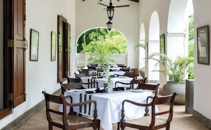 Tamarind Hill Sri Lanka terrace dining covered outdoor dining area