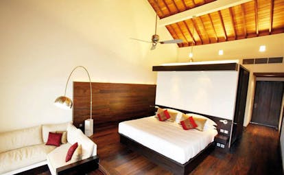 The Fortress Sri Lanka bedroom aerial view open plan lounge area