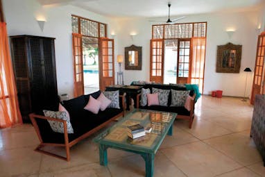 Frangipani Tree Sri Lanka villa lounge sofas coffee table modern décor