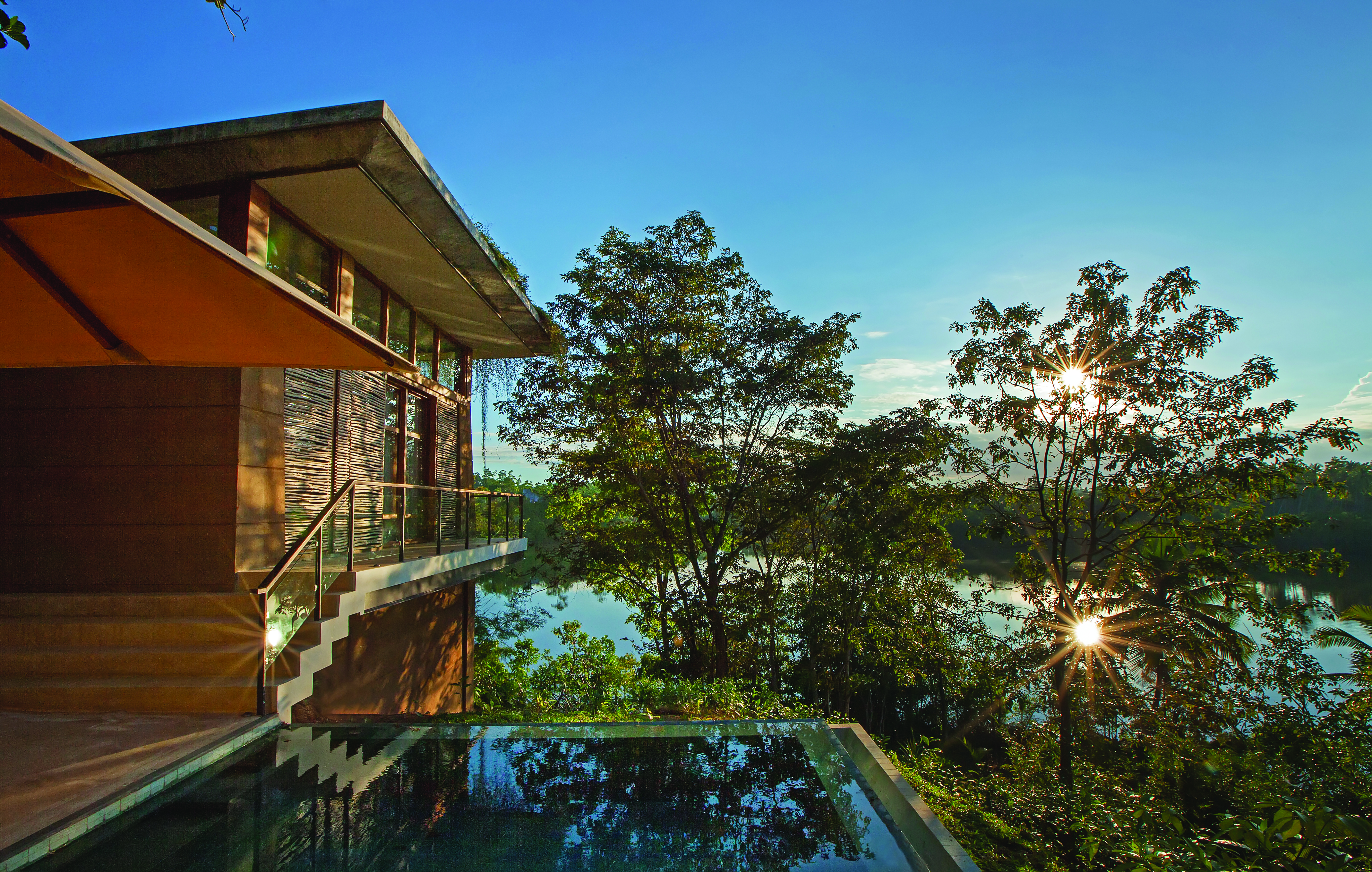 Tri Lanka Sri Lanka lake villa pool views overlooking the lake