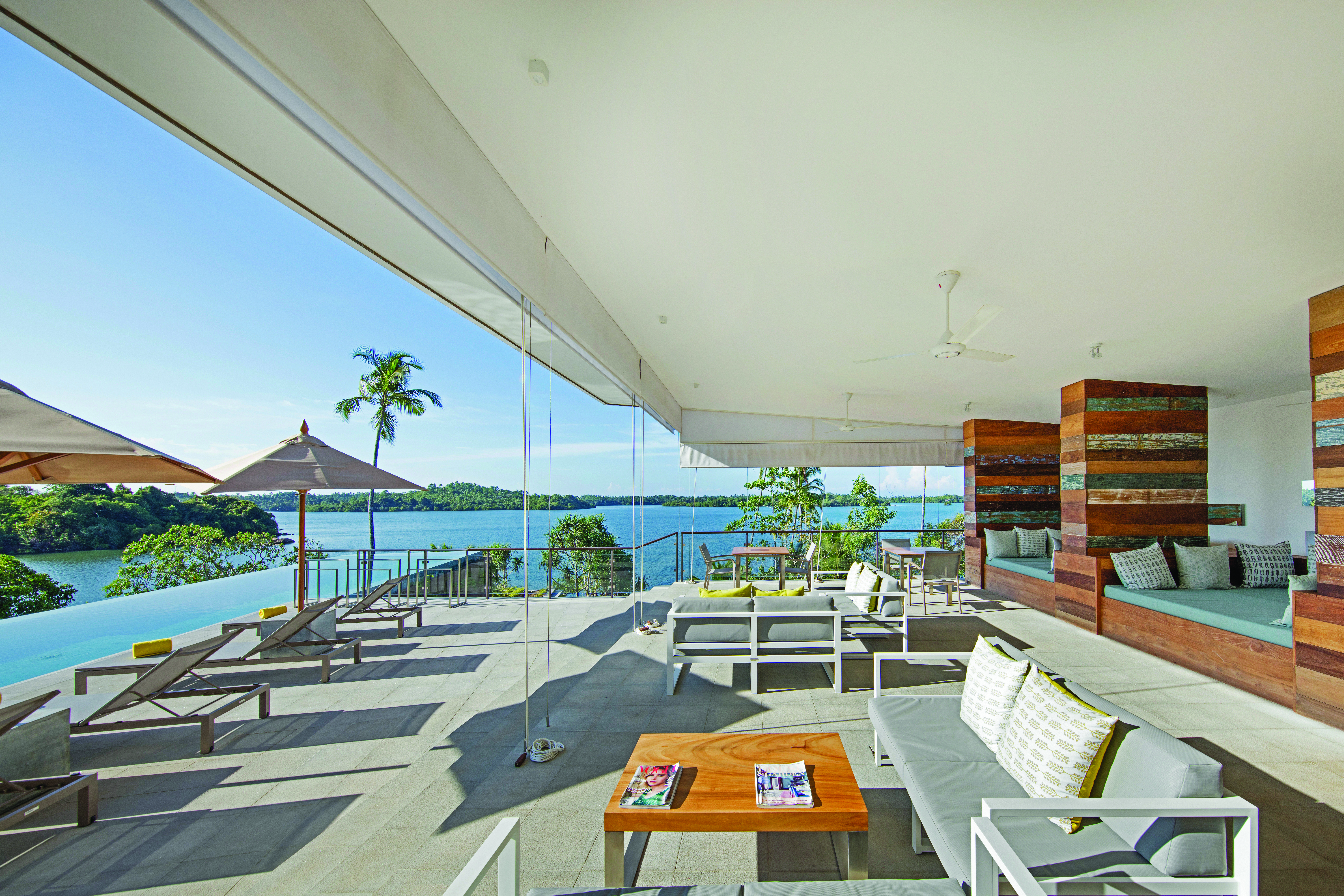 Tri Lanka Sri Lanka terrace outdoor seating area terrace overlooking pool and lake