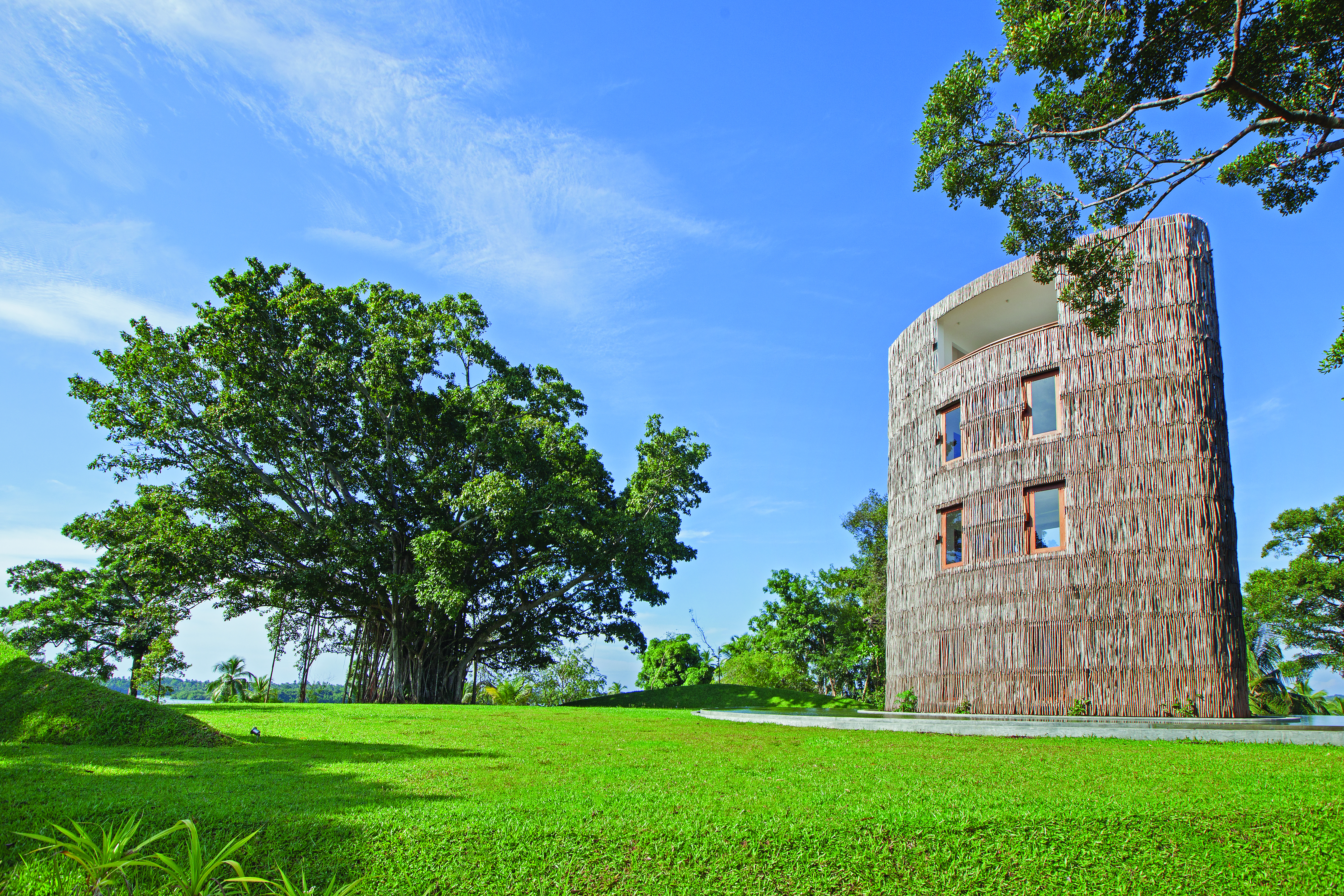 Tri Lanka Sri Lanka water tower exterior building lawns trees