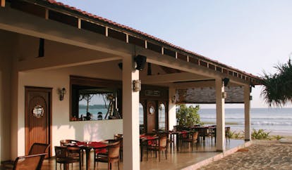 Weligama Bay Resort Sri Lanka outdoor dining terrace with ocean view