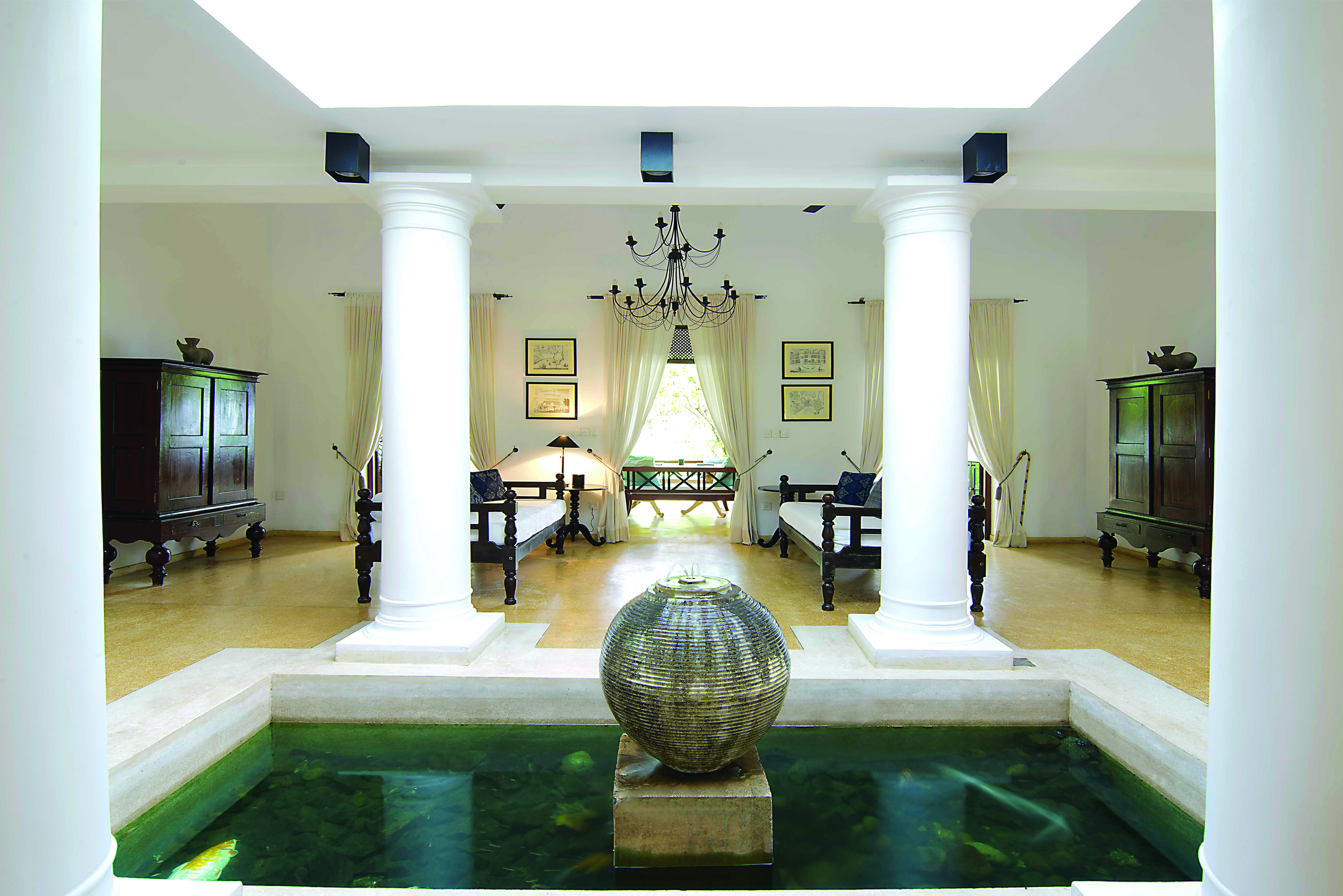 Why House Sri Lanka ambalama water feature indoor communal seating area
