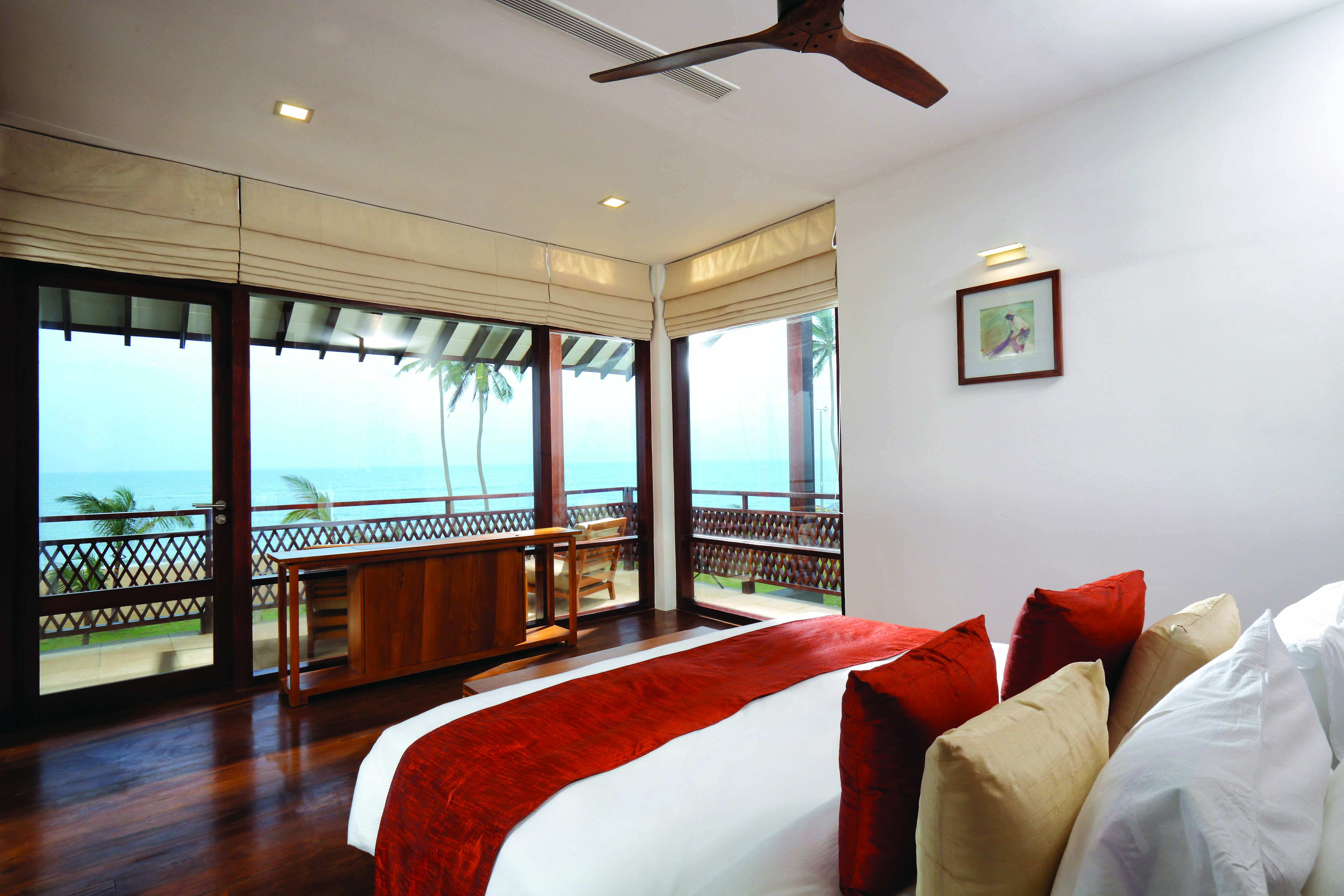 Anantaya Chilaw Resort Sri Lanka premium room bed panoramic terrace beach views