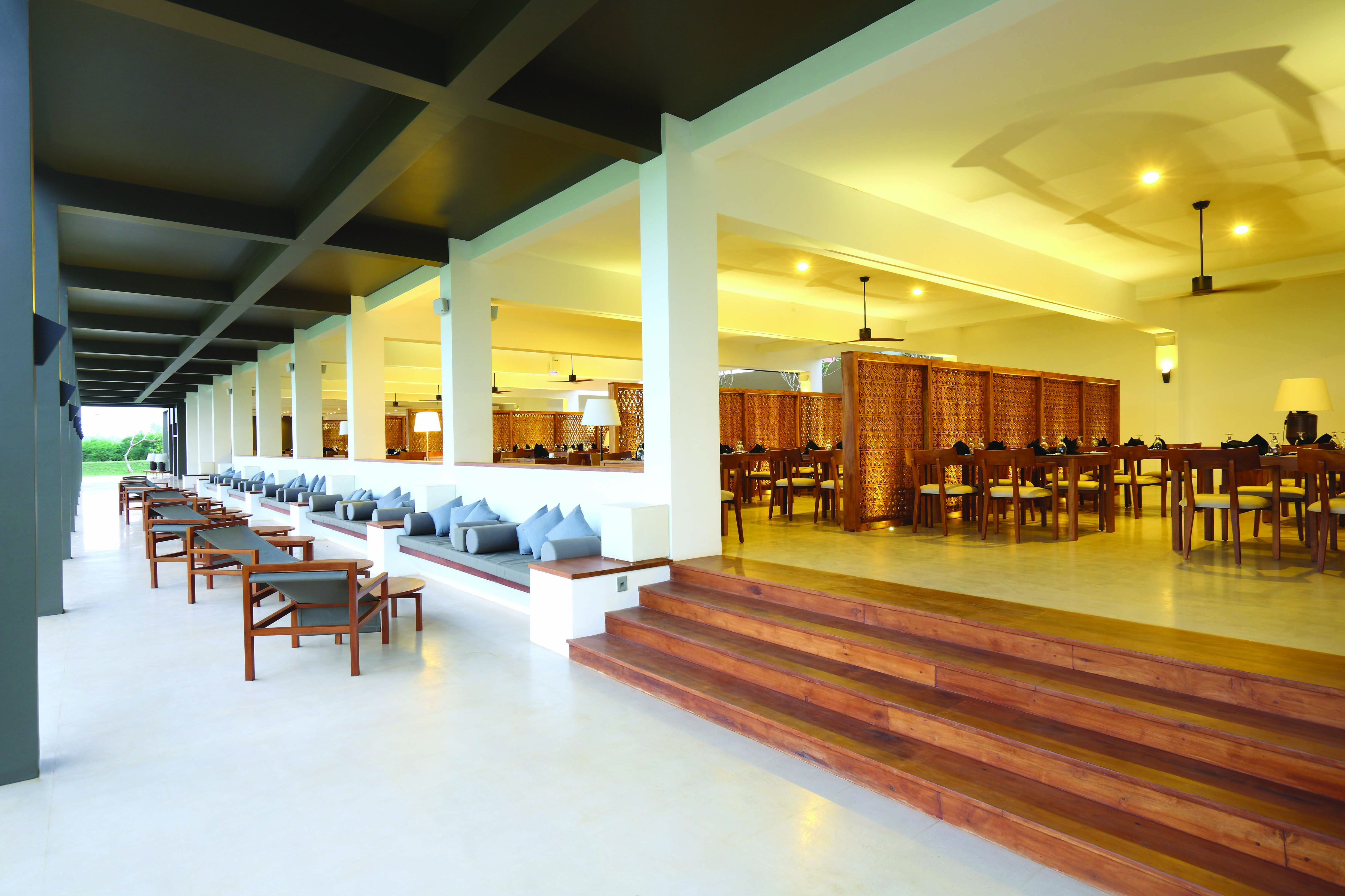 Anantaya Chilaw Resort Sri Lanka restaurant indoor and outdoor dining areas modern décor
