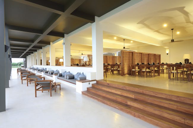 Anantaya Chilaw Resort Sri Lanka restaurant indoor and outdoor dining areas modern décor