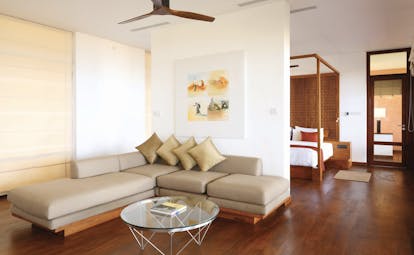 Anantaya Chilaw Resort Sri Lanka suite sofa four poster bed modern décor