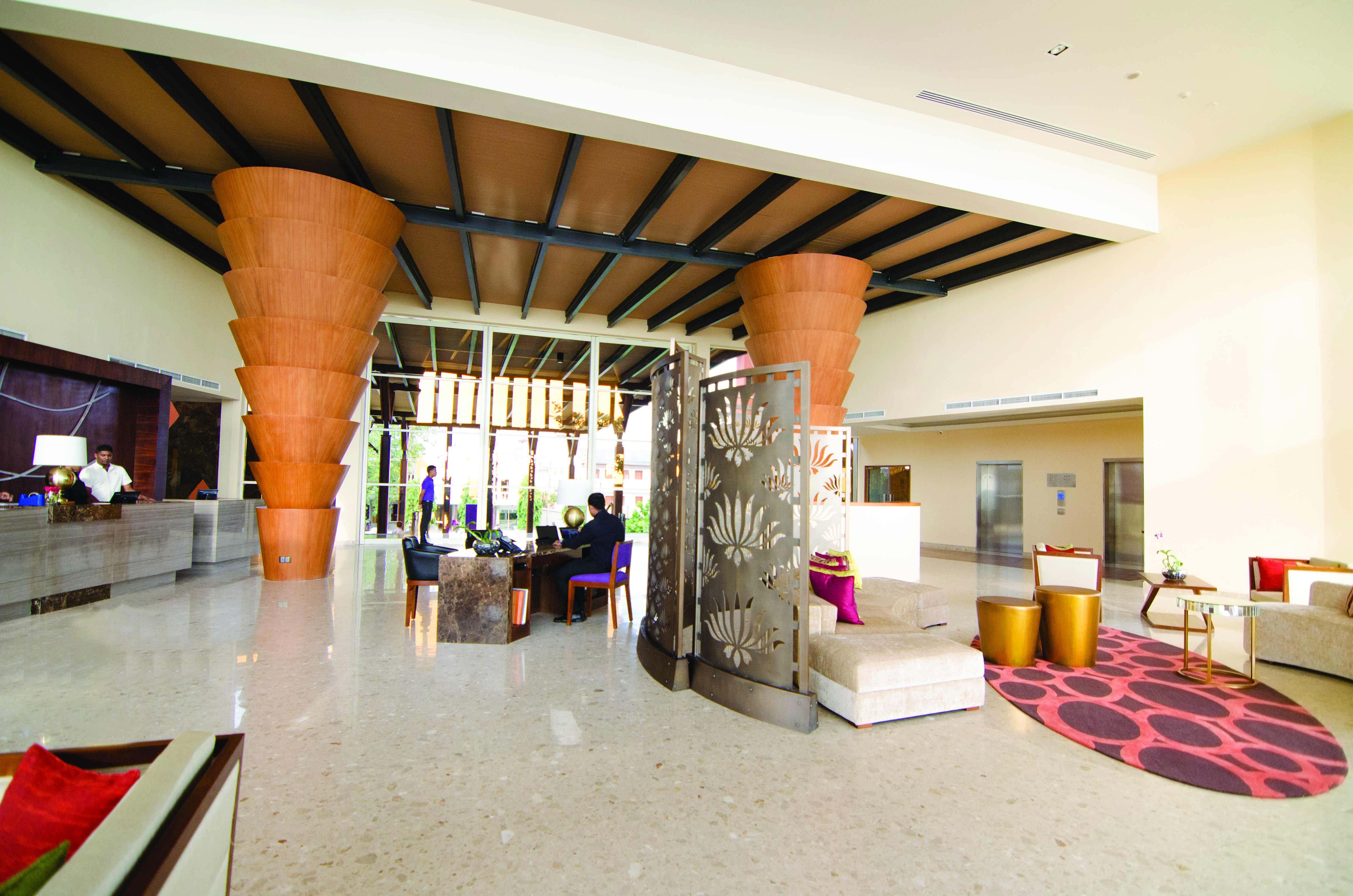Heritance Negombo Sri Lanka lobby reception desk interesting architecture modern décor