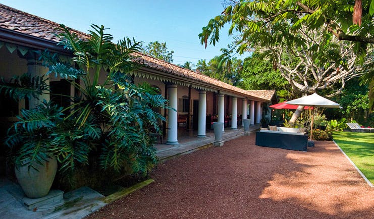 The Wallawwa Sri Lanka exterior bungalow gardens palm trees