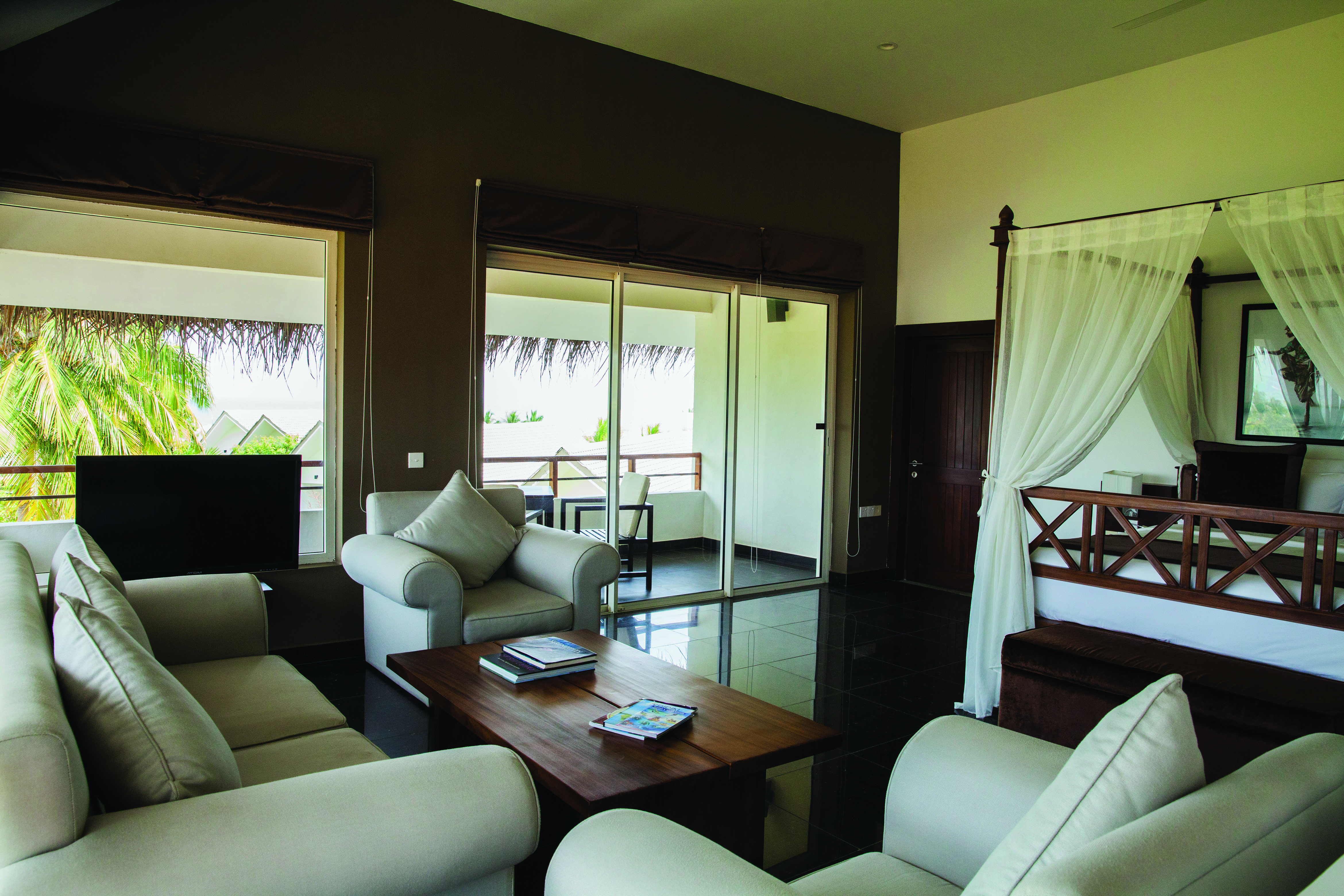 Anilana Pasikuda anilana studio canopied bed lounge area private terrace