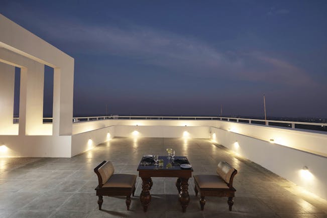 Jetwing Jaffna Sri Lanka rooftop terrace table set for two