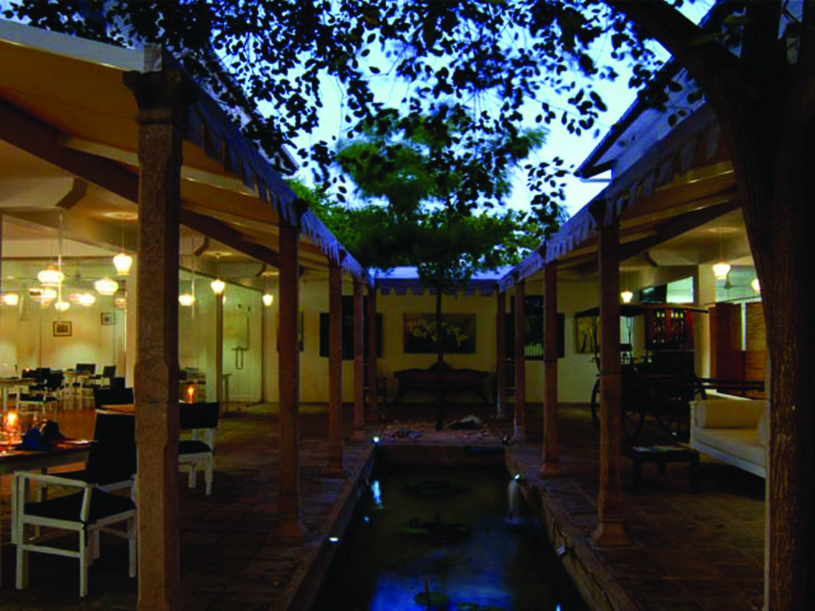 Pigeon Island Resort Sri Lanka dining indoor seating area water feature