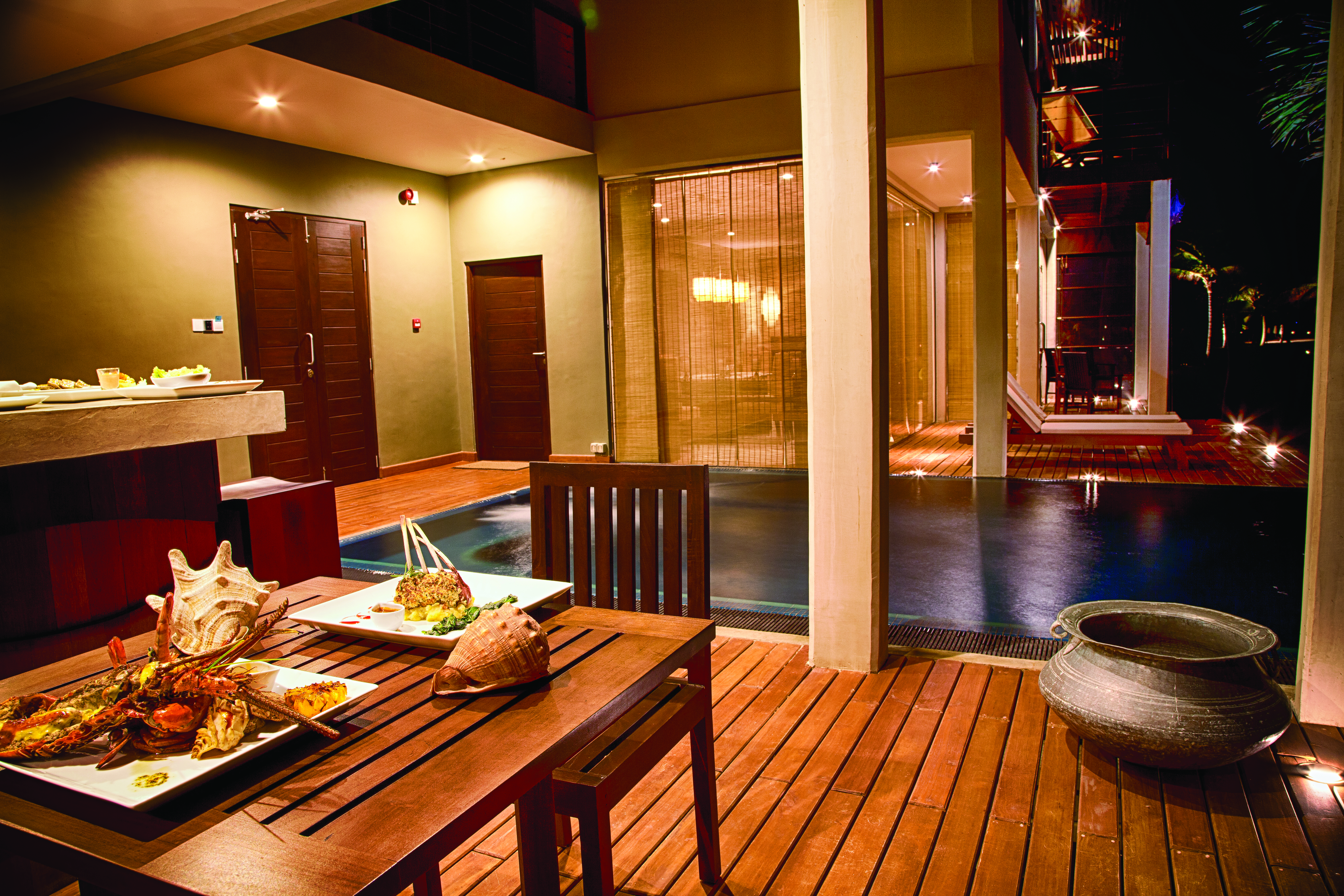 Uga Bay Sri Lanka restaurant indoor dining area modern décor