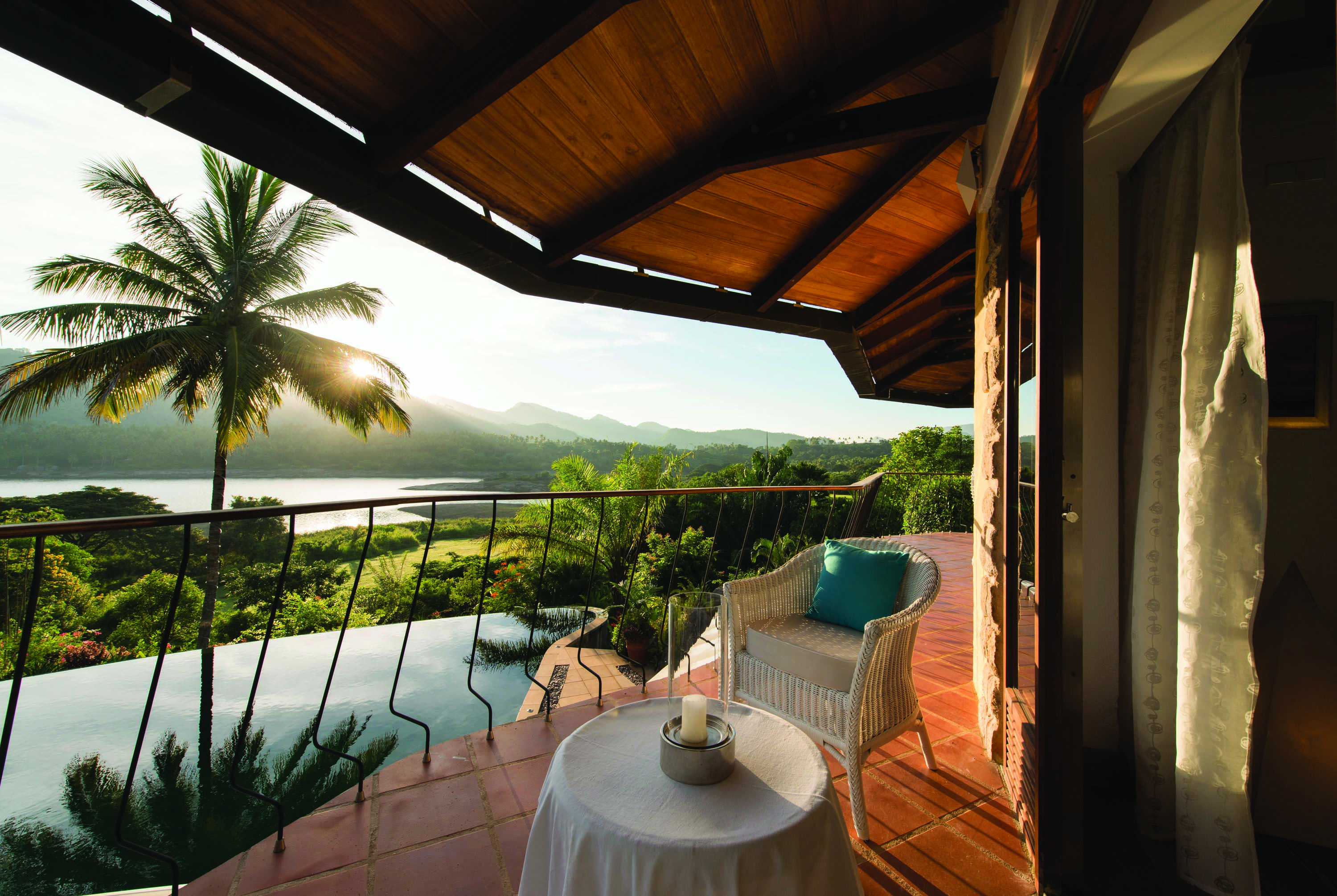 Bougainvillea Retreat Sri Lanka balcony outdoor seating overlooking pool countryside views
