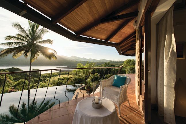 Bougainvillea Retreat Sri Lanka balcony outdoor seating overlooking pool countryside views