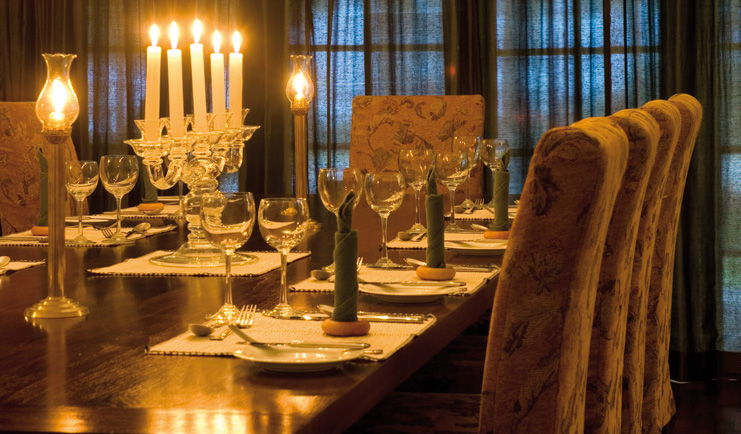 Ceylon Tea Trail Sri Lanka restaurant candelabra dining table