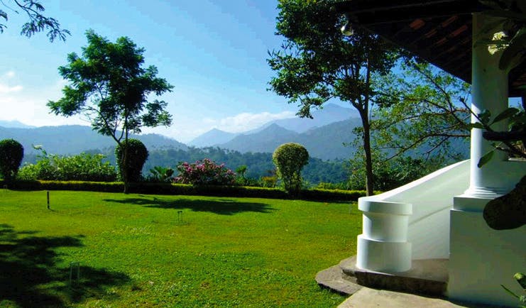 Clingendael Sri Lanka garden croquet lawn view of mountain