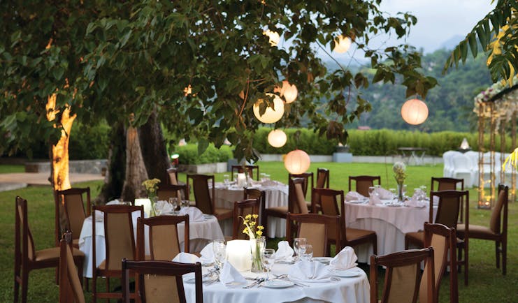 Earl's Regency Sri Lanka outdoor dining tables and chairs light features fire torches