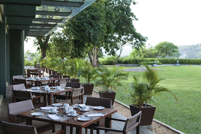 Earl's Regency Sri Lanka restaurant terrace outdoor dining area overlooking lawns