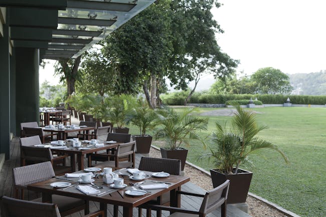 Earl's Regency Sri Lanka restaurant terrace outdoor dining area overlooking lawns
