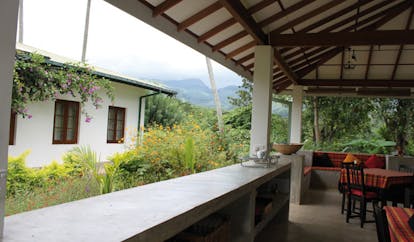 Ellerton Sri Lanka outdoor dining room garden and mountain view
