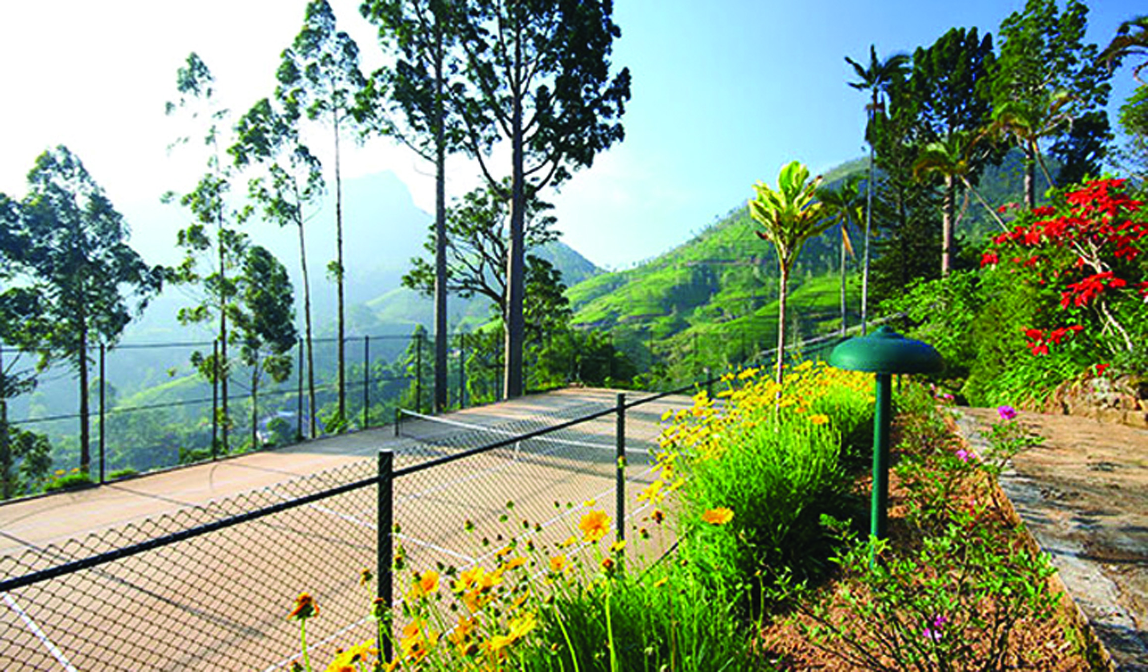 Governor's Mansion Sri Lanka tennis courts flowers countryside and mountain views