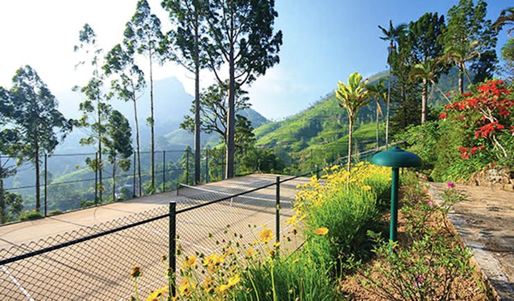 Governor's Mansion Sri Lanka tennis courts flowers countryside and mountain views