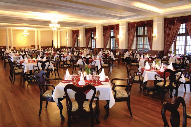 Grand Hotel Nuwara Eliya Sri Lanka restaurant indoor dining area traditional décor