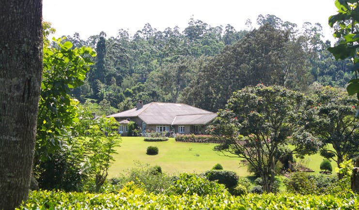 Kirchhayn Bungalow Sri Lanka exterior view of bungalow surrounded by trees gardens and flowers