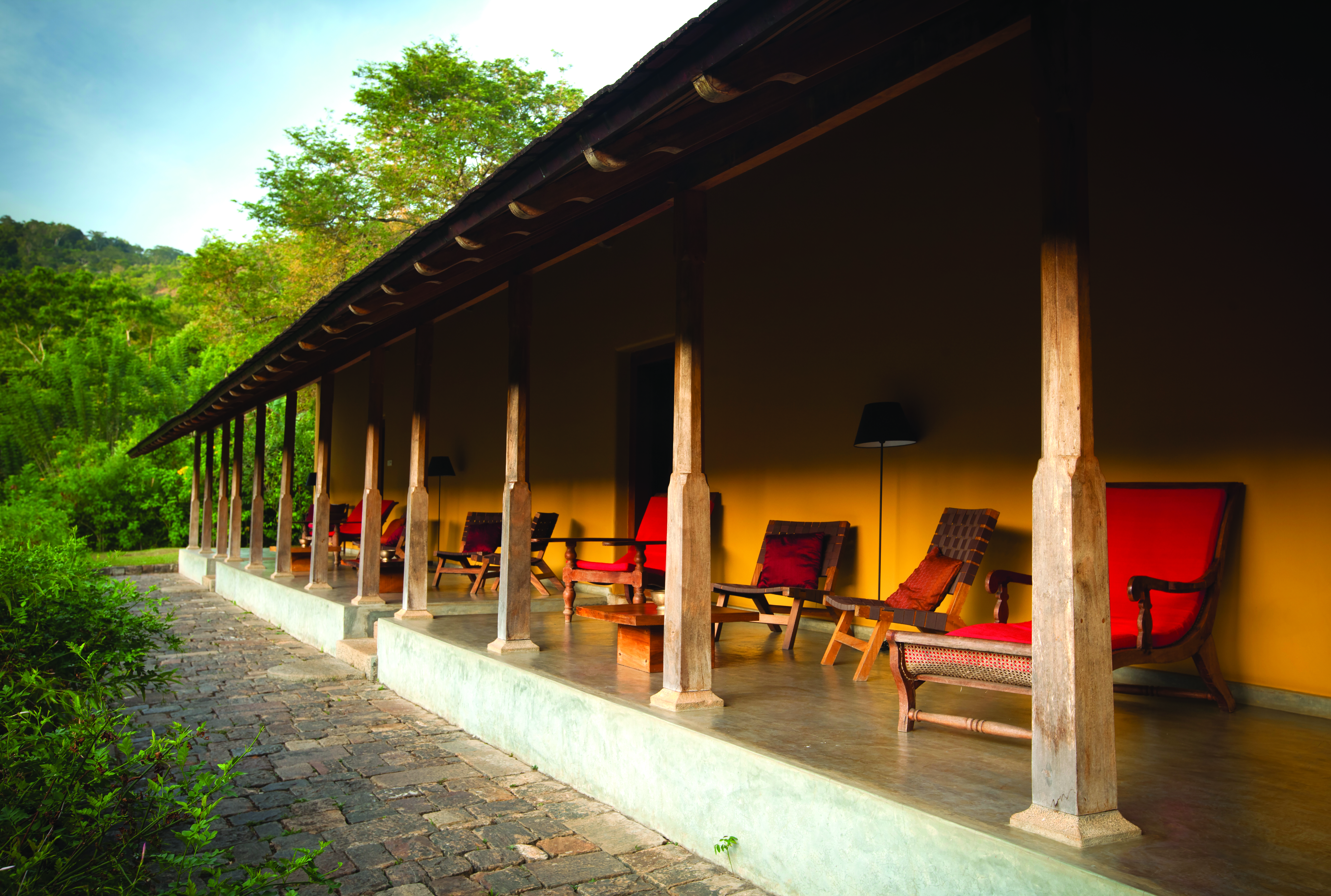 Living Heritage Sri Lanka veranda outdoor seating area loungers countryside surrounds