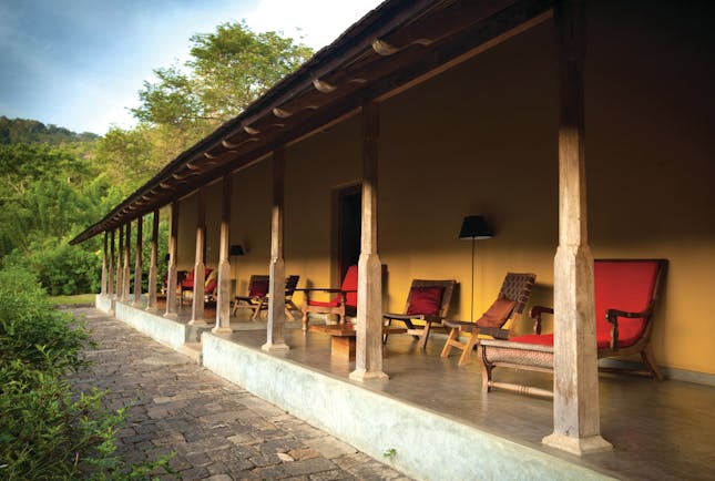 Living Heritage Sri Lanka veranda outdoor seating area loungers countryside surrounds