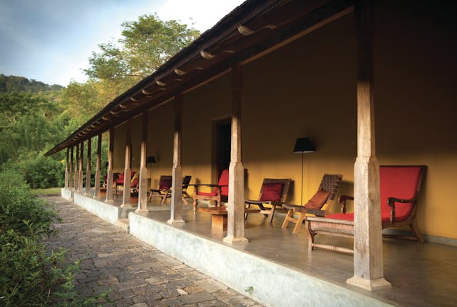 Living Heritage Sri Lanka veranda outdoor seating area loungers countryside surrounds