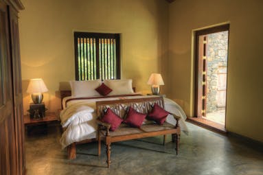 Living Heritage Sri Lanka villa suite bedroom traditional rustic décor