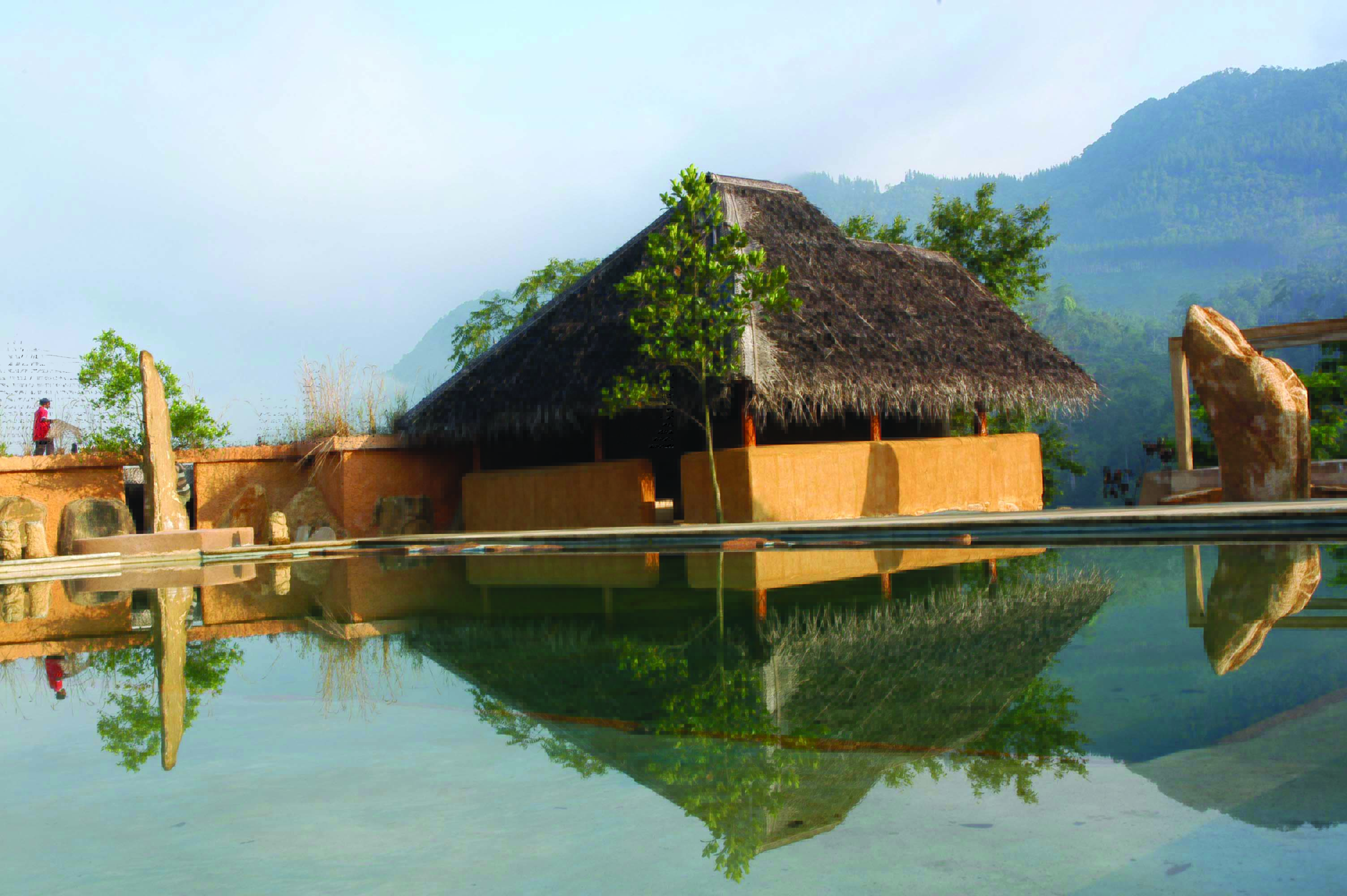 Rainforest Edge cabana beside the pool