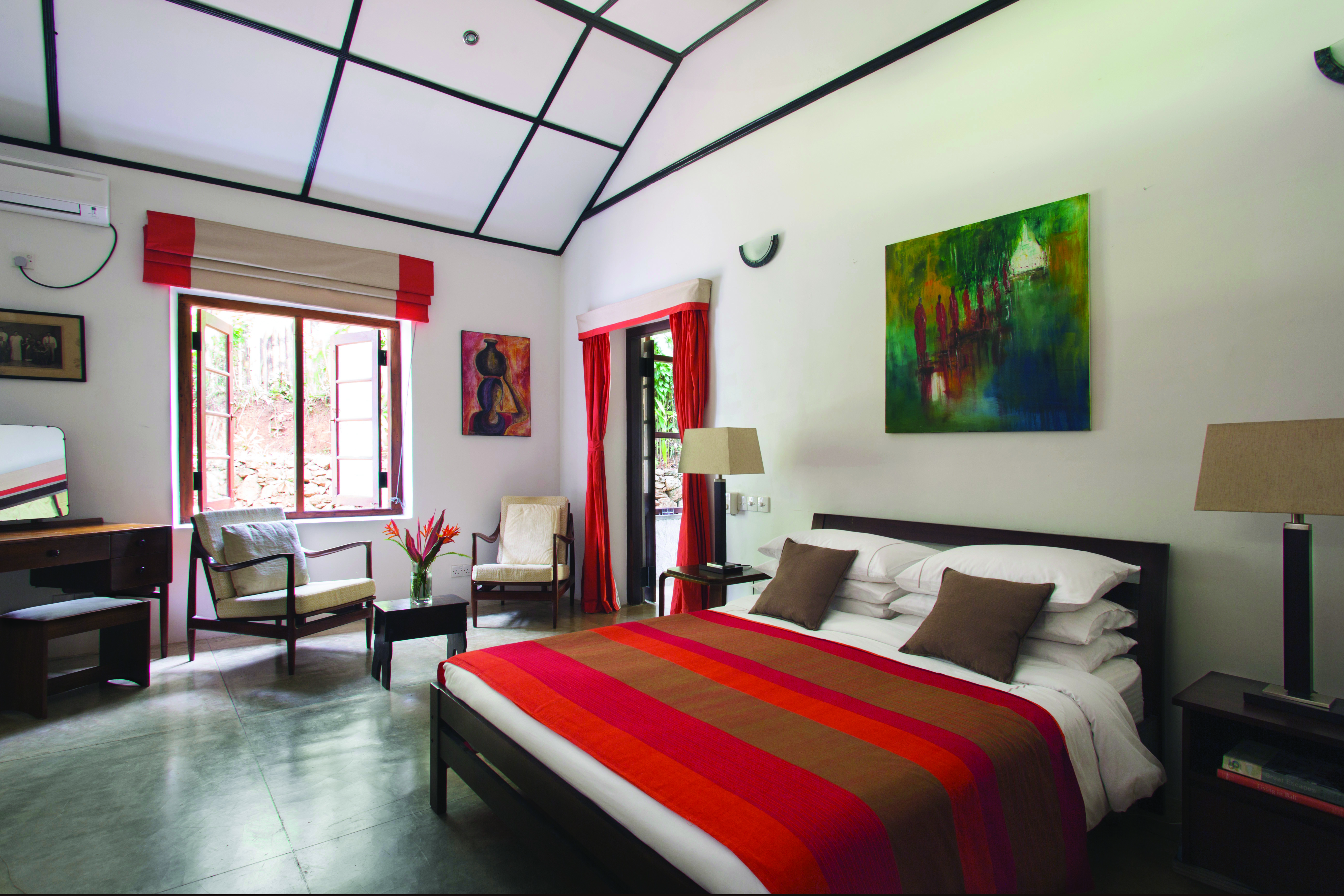 Rosyth Estate House Sri Lanka cardamom suite bed armchairs bright modern décor