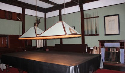 The Hill Club Sri Lanka snooker table with fireplace