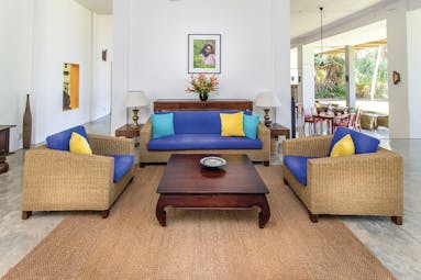 Aditya Resort lounge, wicker sofas and chairs, elegant decor