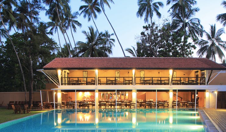 Avani Bentota Sri Lanka restaurant exterior overlooking pool