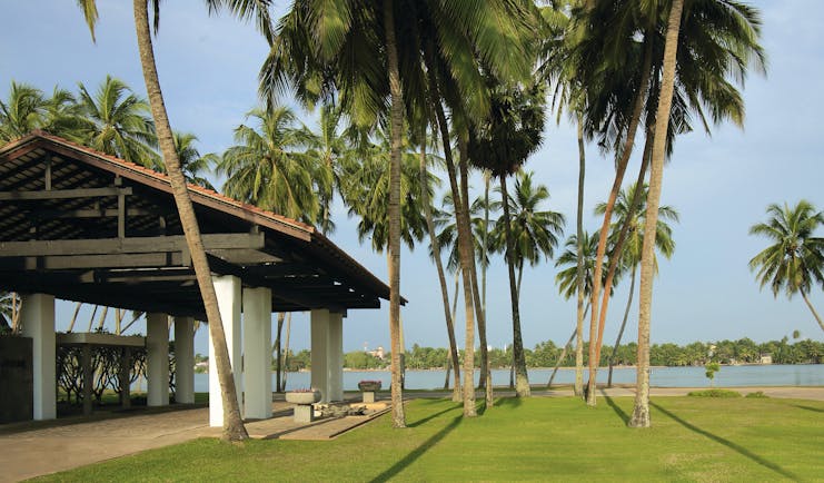 Avani Kalutara Sri Lanka entrance riverside view of river lawns palm trees