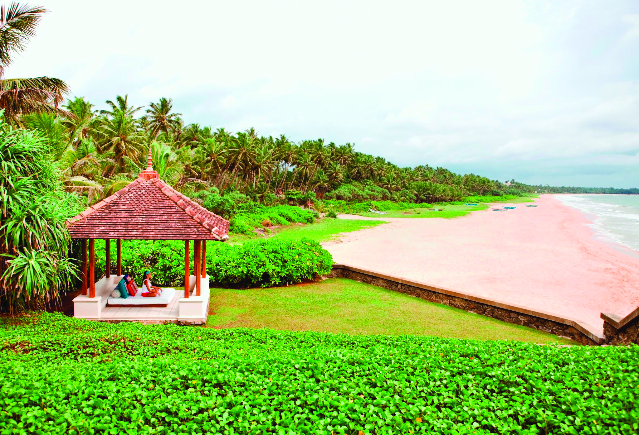 Saman Villas Sri Lanka beach sand palm trees meditation hut