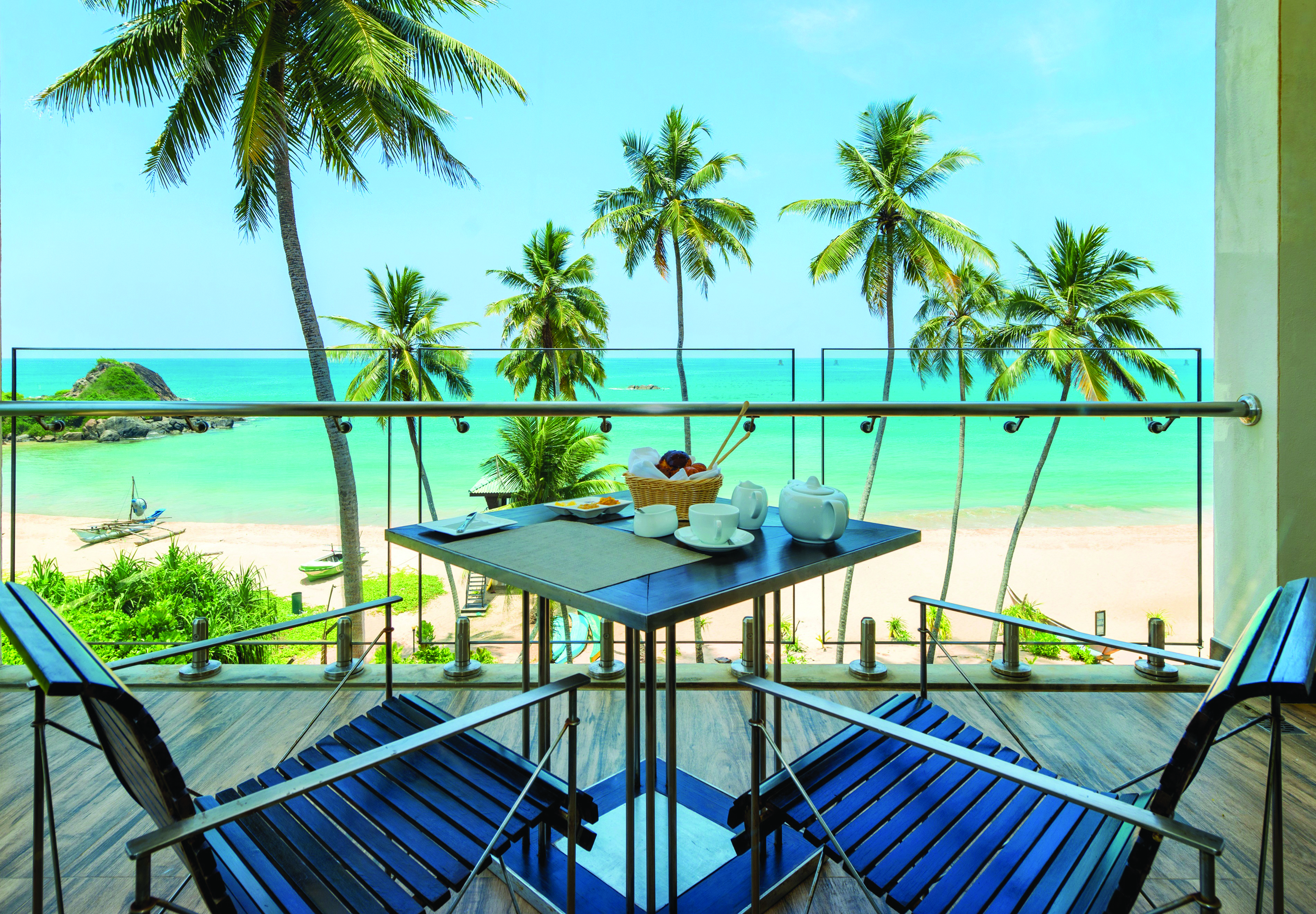 Shinagawa Beach Sri Lanka deluxe room terrace private outdoor seating overlooking beach