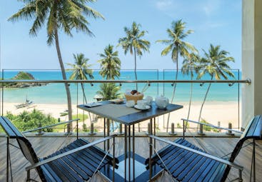 Shinagawa Beach Sri Lanka deluxe room terrace private outdoor seating overlooking beach