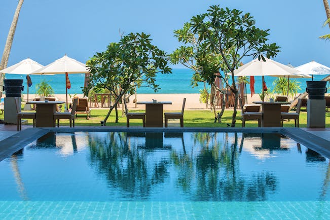 Shinagawa Beach Sri Lanka pool lawns beach in background poolside seating