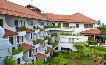 Taj Bentota Sri Lanka hotel exterior white building with balconies