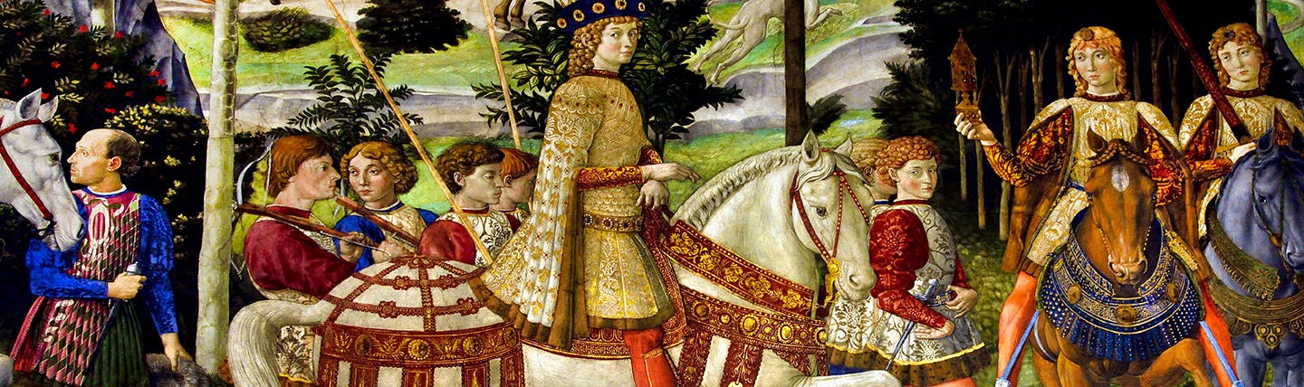 Renaissance picture of prince and men on horseback
